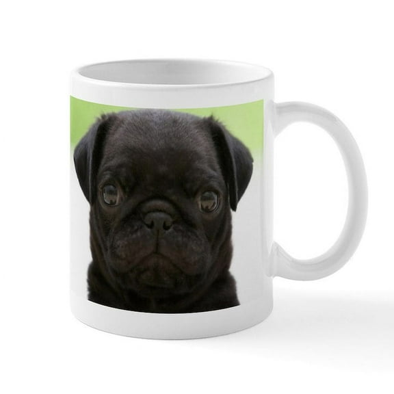 CafePress - Black Pug Mugs - 11 oz Ceramic Mug - Novelty Coffee Tea Cup