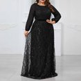 thumbnail image 5 of Summer Fashion Plus Size Maxi Dresses for Womens 2025 Casual Solid Color Long Sleeve Round-Neck Dress, 5 of 8