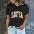 thumbnail image 2 of Plebaso T-Shirts de Pâques pour Femmes Manches Courtes Graphiques Hauts Imprimés Décontractés Mode pour Femmes, 2 of 6