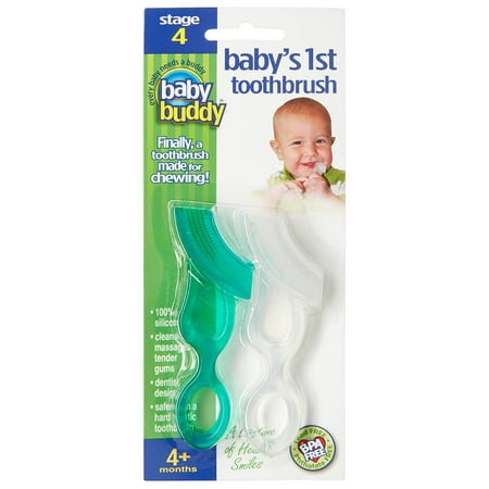 Baby’s 1st Toothbrush 2 Count, Chewable Silicone Toothbrush For Baby, Infants, & Kids to Brush Teeth as Baby Chews Soft Bristles Clean Budding Gums and Baby Teeth, Chill for Teething, (Best First Toothbrush For Baby)