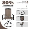 thumbnail image 6 of Decksplore Patio Swivel Chairs Set of 4, Outdoor Dining Chairs High Back All Weather Breathable Textilene Outdoor Swivel Chairs with Metal Rocking Frame for Lawn Garden Backyard Deck, Brown, 6 of 7