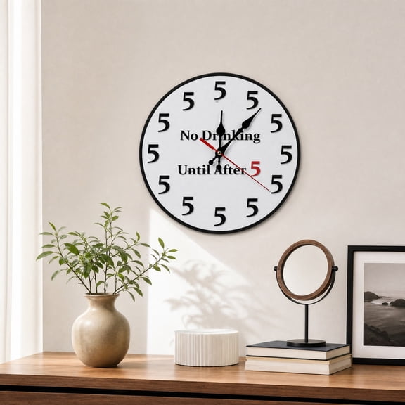 PONPRNGY Wooden Round Wall Clock Silent 7.8" Rustic Battery Operated Clock Home Decor for Living Room, Kitchen, Bedroom, and office