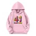 thumbnail image 4 of Tisuna 41 Hoodie For Girls Boys Child Ice Cream Print Long Sleeve Hooded Tops Stylish Comfortable Little Unisex Kids Autumn Winter Sweatshirt Pink Size 5-6 Years, 4 of 4