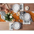thumbnail image 3 of Table Runner Dresser Scarves 72 Inch Long, Modern Abstract Wave Lines Linen Dining Table Runners Ombre Orange White Grey Tabletop Scarf for Wedding Holiday Party Kitchen, 3 of 7