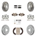 thumbnail image 1 of Transit Auto Front Rear Disc Brake Caliper Coated Rotors Drums Semi-Metallic Pads Shoes Wheel Cylinders and Hardware Kit (11Pc) for Car Honda Civic KCG-100375S, 1 of 11