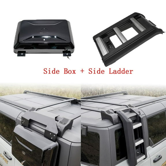 Roof Rack for 2021-2025 Ford Bronco 4Door Hard Top Side Box   Side Ladder Cargo