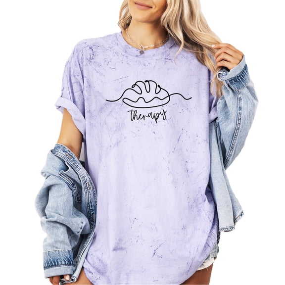 Bread Therapy Graphic Tee Women's Short Sleeve Baking Lover T-Shirt Top