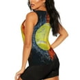 thumbnail image 4 of Picia Tennis Ball In Fire And Water Pattern Women's Workout Tank Top,Breathable Activewear,Slim Fit Athletic Top,Versatile Workout Moisture-wicking top-Small, 4 of 9