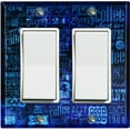thumbnail image 1 of Metal Light Switch Wall Plate Outlet Cover (Coffee Shop Cafe Restaurant Sign Black Blue - Double Rocker), 1 of 2