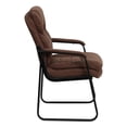 thumbnail image 4 of Scranton & Co Chaise d'Invité Exécutive avec Base Traîneau Marron, 4 of 6