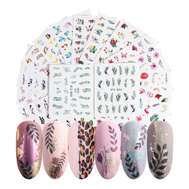 Pegatinas para uñas, 68 hojas, pegatinas fotográficas para uñas de verano