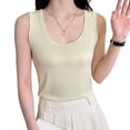 thumbnail image 2 of ITSAME Women's Tank Tops Scoop Neck Stretchy Sleeveless Shirts Summer Tunic Casual Tops Yellow Size Free Size, 2 of 5