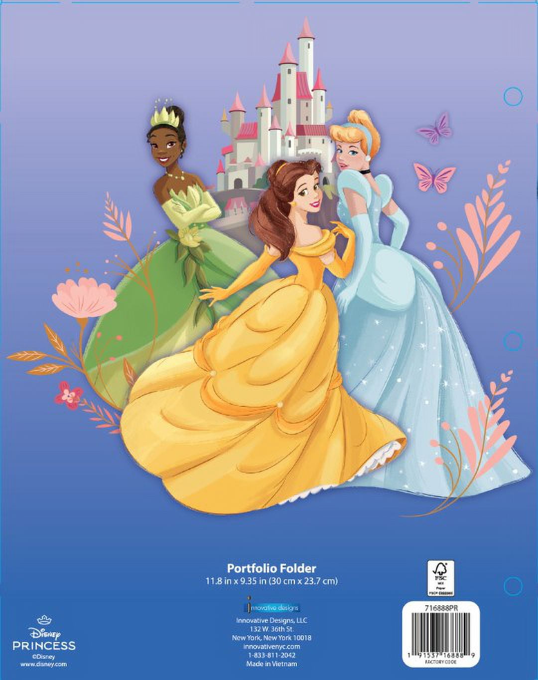 Disney Princess 2-Pocket Paper Folder, 3-Hole Punch, 9.25" x 11.75", Multi-Color