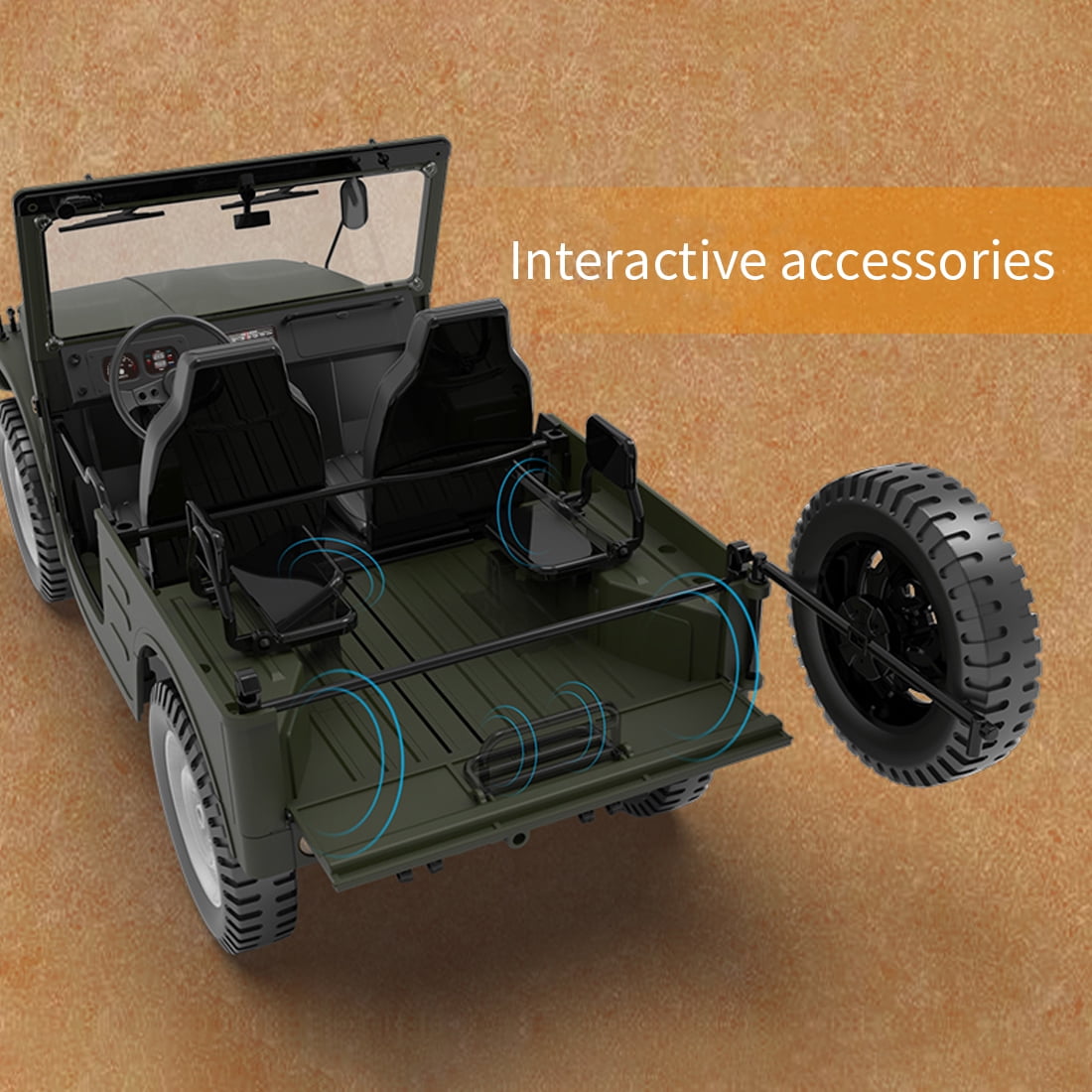 1/16 Scale High-Simulation RC Crawler, - 1/16 Remote Control Off-Road Climbing Car with LED Lights & 7.4V 500mAh Battery, 2.4G Proportional Control Drift Vehicle for Adults