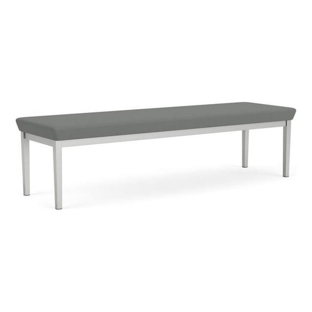 Banc d'Attente de Réception Lenox en Acier à 3 Places / Acier Argenté / Gris Pâle