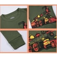 thumbnail image 5 of WIBACKER Baby Boys' Pajamas Tee and Pant 2-Piece Pj Set 100% Cotton Long Sleeve Sleepwear, Train 8Y, 5 of 7