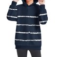 thumbnail image 5 of Odeerbi Kids Boys Girls Hoodies Striped Pullover Hooded Sweatshirts Oversized Crewneck Hooded Sweatshirt Kids Fashion Long Sleeve Pullover Tops 4-14 Years Navy, 5 of 6