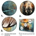 thumbnail image 3 of Designart "Colorful Moose Majestic composition II" Animals Floater Framed Wall Art Living Room, 3 of 7
