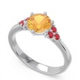 thumbnail image 2 of 2.15 Carat Round Cut Citrine & Red Ruby Gemstone Unique Proposal Ring for Women Solid 14K White Gold Size 9 by Diamond-Capitals, 2 of 7