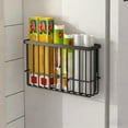 thumbnail image 2 of Magnetic Storage Basket Rack - Steel, No-Drill Mount with Raised Guardrails, Durable Multi-Surface Organizer for Refrigerator, Whiteboard, Cabinet, Table Legs, Office, 2 of 6
