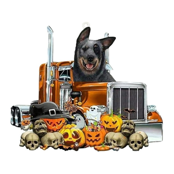 Colgante de calabaza de Halloween para coche, decoración para espejo retrovisor de coche, colgante para espejo retrovisor de puerta Estilo C