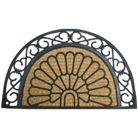 Rubber Cal Tivoli Garden Outdoor Coco Half Circle Doormat 18 X