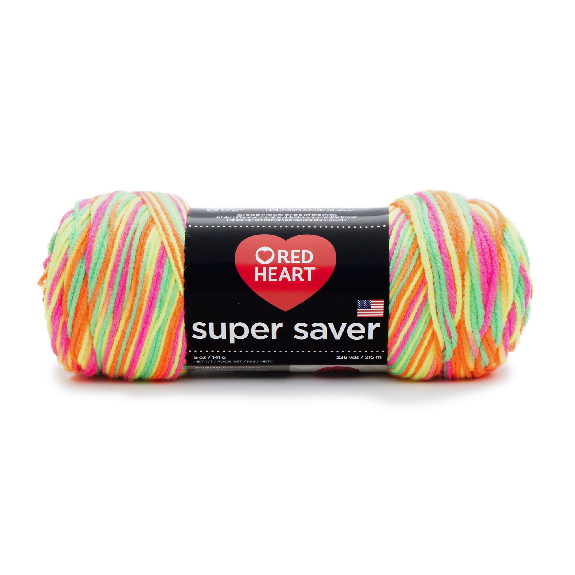 Red Heart Medium Acrylic Day Glow Yarn, 236 yd