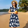 thumbnail image 4 of Vsdgher Cygne pour Femmes Été 2025 Robes Midi Décontractées Légères Manches Courtes Col Rond Robe de Plage, 4 of 6