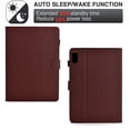 thumbnail image 5 of Case for Lenovo Tab M9 9.0" 2023, Carbon Fiber Texture PU Leather Multi-Angle Viewing Stand Shockproof Flip Case with Card Slots Magnetic Clasp, for Lenovo Tab M9 9.0" 2023, Brown, 5 of 6
