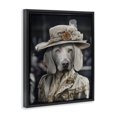thumbnail image 3 of Stupell Industries Art Deco Dog with Floral Hat Black Floating Frame Canvas Art, 25 x 31, by Karen Burke, 3 of 8