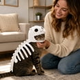 thumbnail image 4 of Glow in the Dark Dinosaur Skeleton Pet Clothes, Realistic 3D Pet Dinosaur Outfits, Plush Halloween Pet Hood Outfit, S, 4 of 7