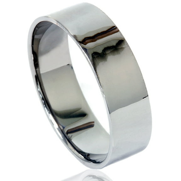 Pompeii Mens Black Gold 6mm Flat Polished Wedding Band (,)