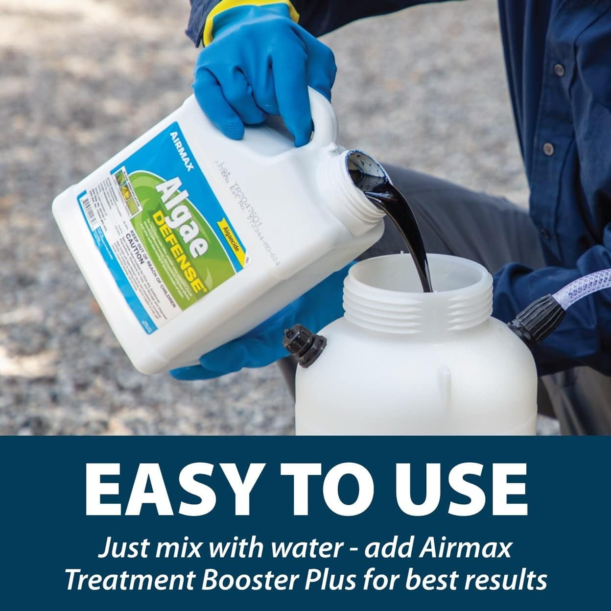 Airmax Algae Defense, EPA-Registered Algaecide for Scum & Chara, Pond & Lake Treatment, 1 Gallon