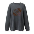 thumbnail image 4 of Jinhomg Football Sweatshirt for Women Oversized Comfy Graphic Pullover Casual Loose Fit Long Sleeve Crewneck Sweatshirts Daily Wear 90 off Clearance Sale Dark Gray XL, 4 of 7