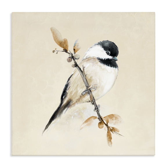 Stupell Industries Muted Watercolor Chickadee Canvas Wall Art, design by Diannart