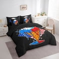 thumbnail image 3 of Homewish Baseball Gamer 7-Piece Twin Bedding Sets,American Flag Pattern Bedding Comforter Set,Blue Red Black Sheet Sets For Kids,Super Cozy Room Decor Reversible, 3 of 8