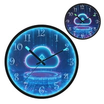 Voice Activated Clock with Glow Light 12 Inch Large Silent Wall Clock Battery Operated for Home Decor Glowing Cloud Icon