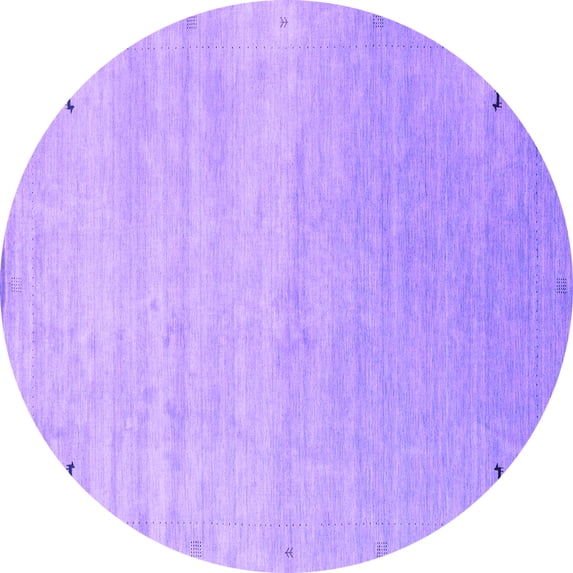 Ahgly Company Indoor Round Abstract Purple Contemporary Area Rugs, 7' Round
