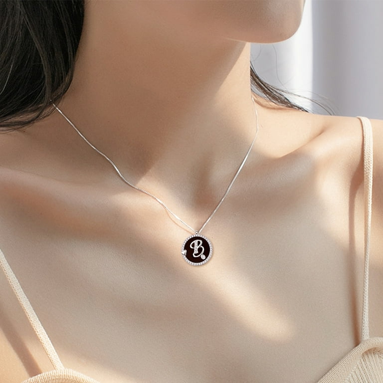 Double Initial Necklace, Silver Two Letter Necklace