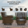 Outsunny 4-Piece Patio Rattan Furniture Set with Outdoor Swivel Rockers ...