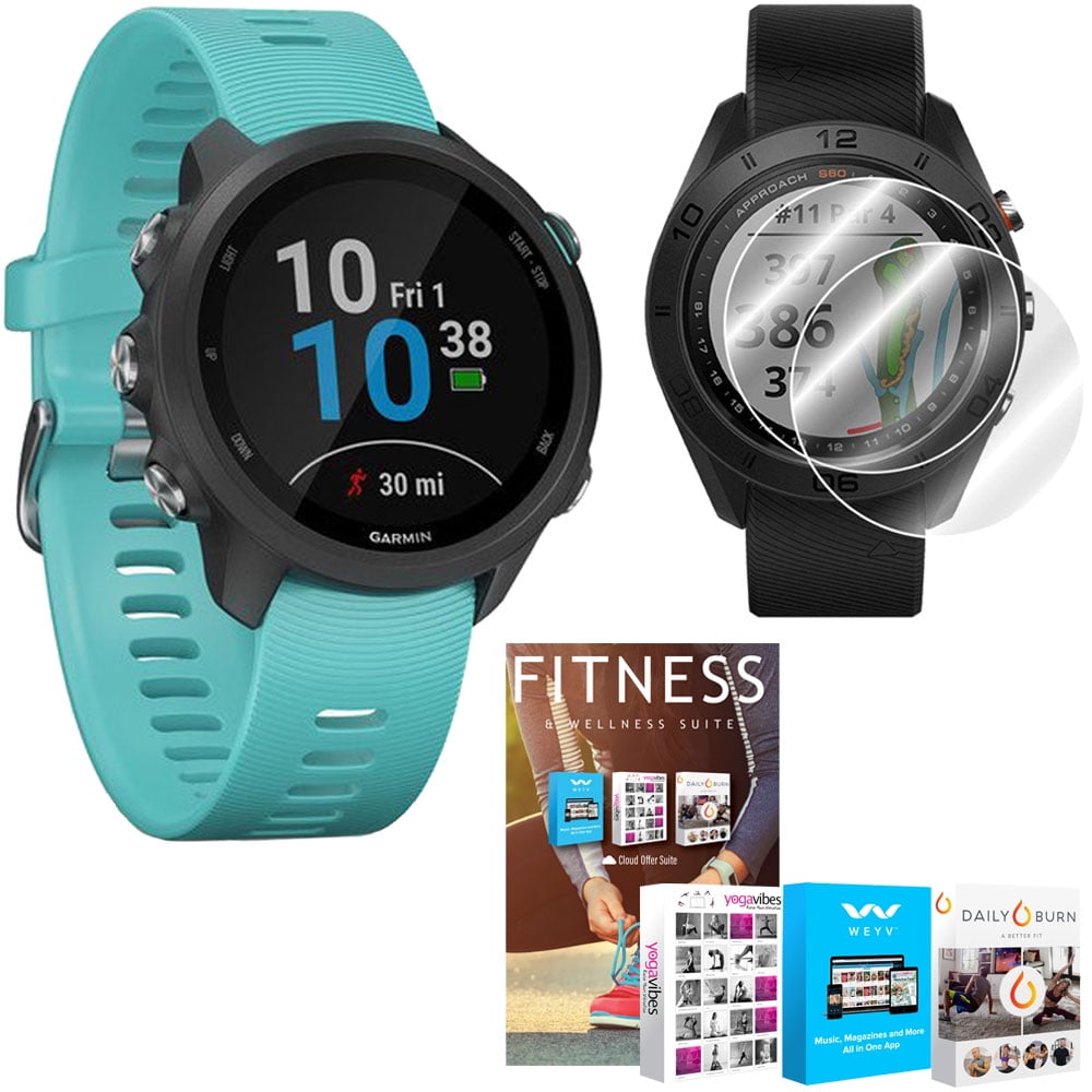 Garmin Forerunner 245 GPS Music Sport Watch (Aqua) with Home Fitness Suite Bundle - Walmart.com