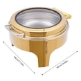 thumbnail image 2 of Chafing Dish, 6L Round Gold Chafer, Commercial Food Warmer, Alcohol Heated Buffet Pan, Stainless Steel with Glass Lid, for Hotel Restaurant, 2 of 10