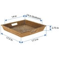 thumbnail image 4 of Kouboo La Jolla Rattan Square Serving Tray, Vintage Storage Basket Bin for Bathroom, Kitchen, Countertop Table Shelf, Honey brown, 4 of 5