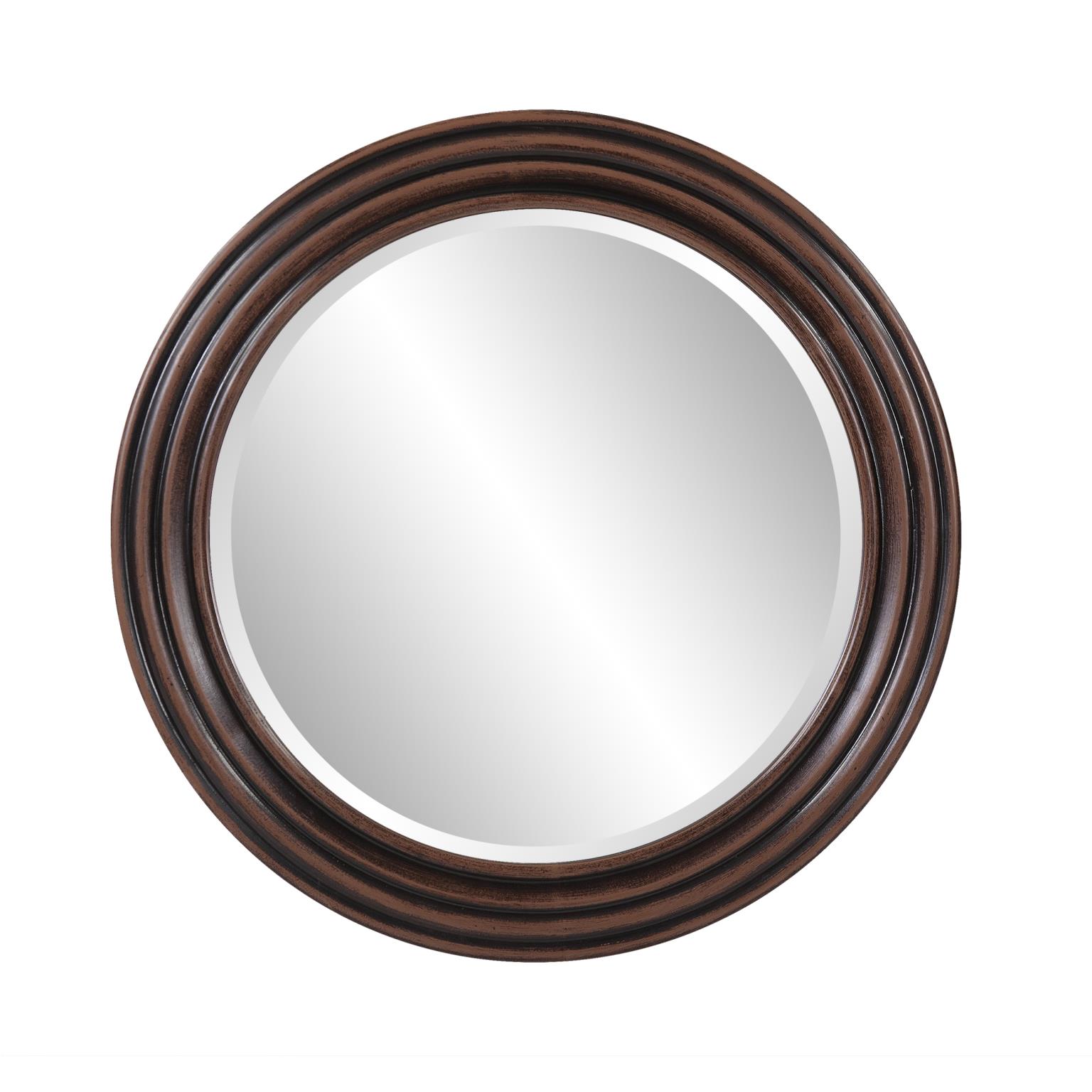Tyler Dillon Round Hand Crafted Wood Mirror with Rib Texture 24"H x 24"W