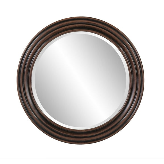 Tyler Dillon Round Hand Crafted Wood Mirror with Rib Texture 24"H x 24"W