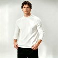 thumbnail image 4 of Fanshiluo Men's Mock Neck Long Sleeve Velvet Fleece Base Layer Shirt, Warm Undershirt,Size S-3XL, 4 of 6