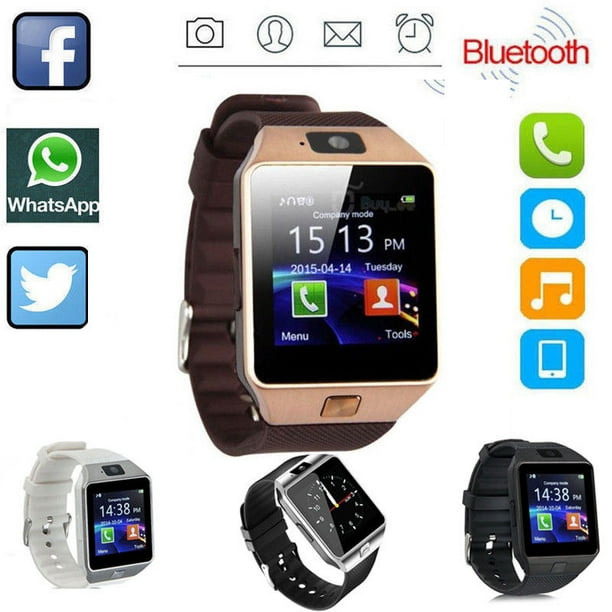 Dz09 Bluetooth Smart Watch Camera Phone Mate Gsm Sim For Android Iphone Samsung Gold Walmart Com Walmart Com
