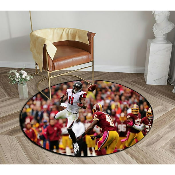 DEYOU Modern Julio Jones Round Area Rugs Diameter 5 x 5ft Floor Carpet