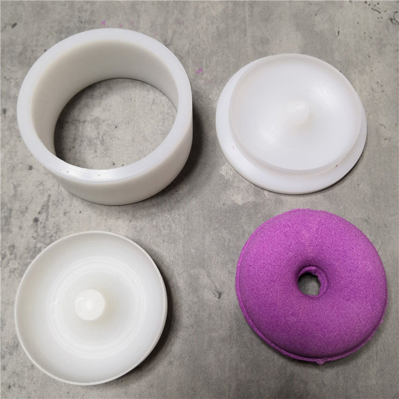 Tnobhg Doughnut Shaped Bath Soap Mold 3D Bath Salt Ball Mold Non-Stick 6.35CM/5.8CM Diameter Shampoo Press Bar Mold
