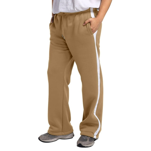 toraway Men Cargo Sweat Pants Male Color Block Sweatpants Tether Large Size Pant Loose Autumn and Winter Sports Patchwork Trousers L